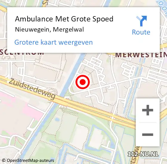 Locatie op kaart van de 112 melding: Ambulance Met Grote Spoed Naar Nieuwegein, Mergelwal op 10 november 2013 07:20