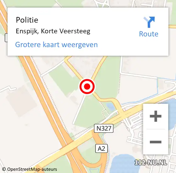 Locatie op kaart van de 112 melding: Politie Enspijk, Korte Veersteeg op 7 juni 2015 21:08