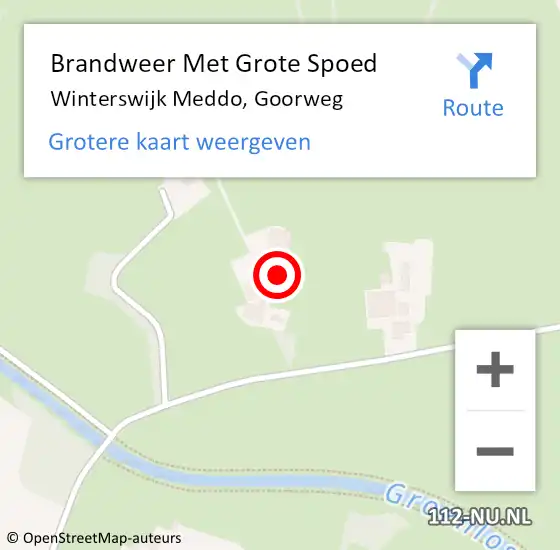 Locatie op kaart van de 112 melding: Brandweer Met Grote Spoed Naar Winterswijk Meddo, Goorweg op 7 juni 2015 21:22