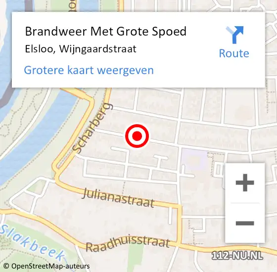 Locatie op kaart van de 112 melding: Brandweer Met Grote Spoed Naar Elsloo, Wijngaardstraat op 8 juni 2015 02:14