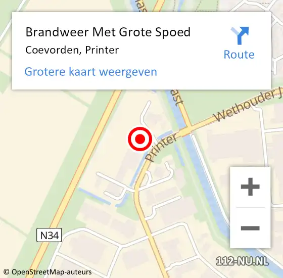 Locatie op kaart van de 112 melding: Brandweer Met Grote Spoed Naar Coevorden, Printer op 8 juni 2015 02:47