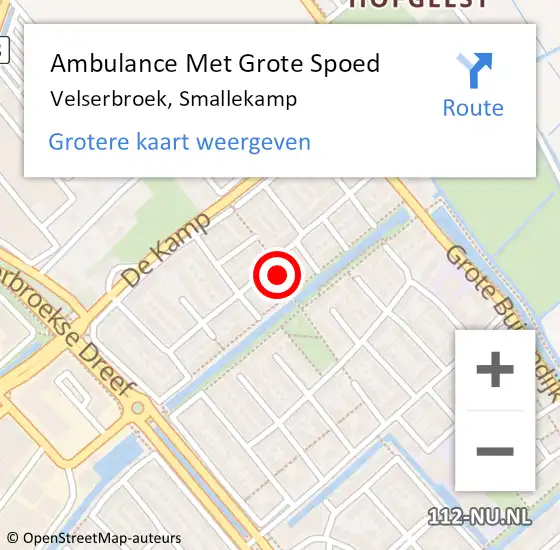 Locatie op kaart van de 112 melding: Ambulance Met Grote Spoed Naar Velserbroek, Smallekamp op 8 juni 2015 03:08