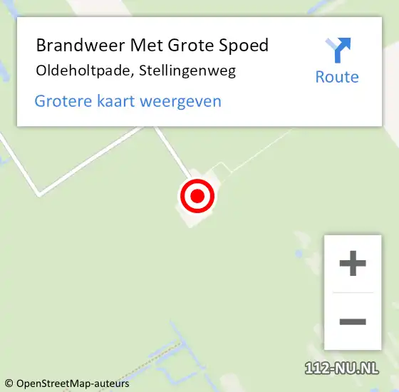 Locatie op kaart van de 112 melding: Brandweer Met Grote Spoed Naar Oldeholtpade, Stellingenweg op 8 juni 2015 06:53