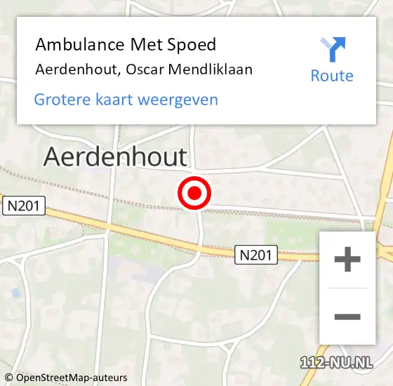 Locatie op kaart van de 112 melding: Ambulance Met Spoed Naar Aerdenhout, Oscar Mendliklaan op 8 juni 2015 07:21