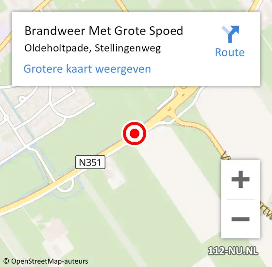 Locatie op kaart van de 112 melding: Brandweer Met Grote Spoed Naar Oldeholtpade, Stellingenweg op 8 juni 2015 08:18