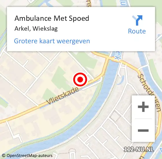 Locatie op kaart van de 112 melding: Ambulance Met Spoed Naar Arkel, Wiekslag op 8 juni 2015 10:14