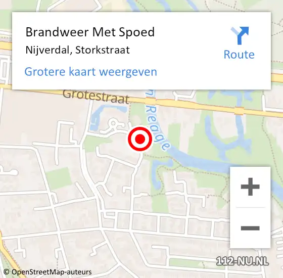 Locatie op kaart van de 112 melding: Brandweer Met Spoed Naar Nijverdal, Storkstraat op 8 juni 2015 13:30