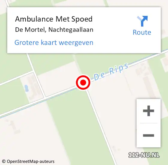 Locatie op kaart van de 112 melding: Ambulance Met Spoed Naar De Mortel, Nachtegaallaan op 8 juni 2015 14:03