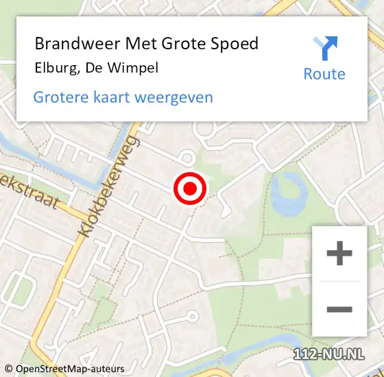 Locatie op kaart van de 112 melding: Brandweer Met Grote Spoed Naar Elburg, De Wimpel op 8 juni 2015 14:19