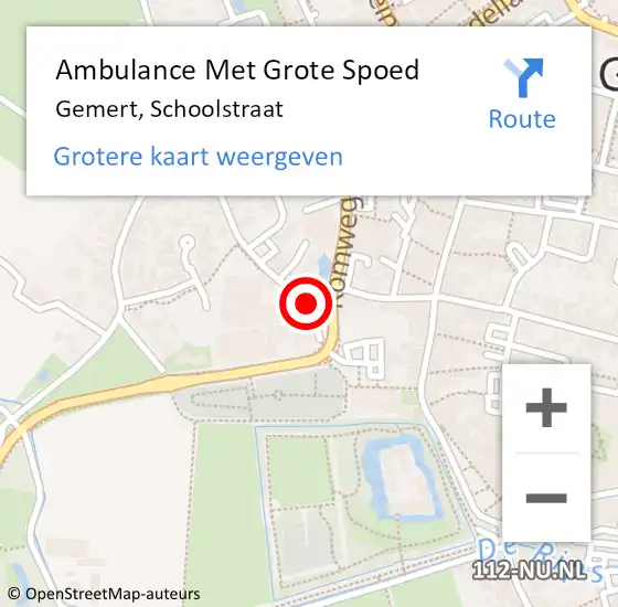 Locatie op kaart van de 112 melding: Ambulance Met Grote Spoed Naar Gemert, Schoolstraat op 8 juni 2015 14:33