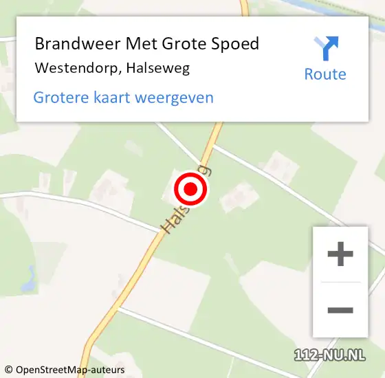 Locatie op kaart van de 112 melding: Brandweer Met Grote Spoed Naar Westendorp, Halseweg op 8 juni 2015 15:11