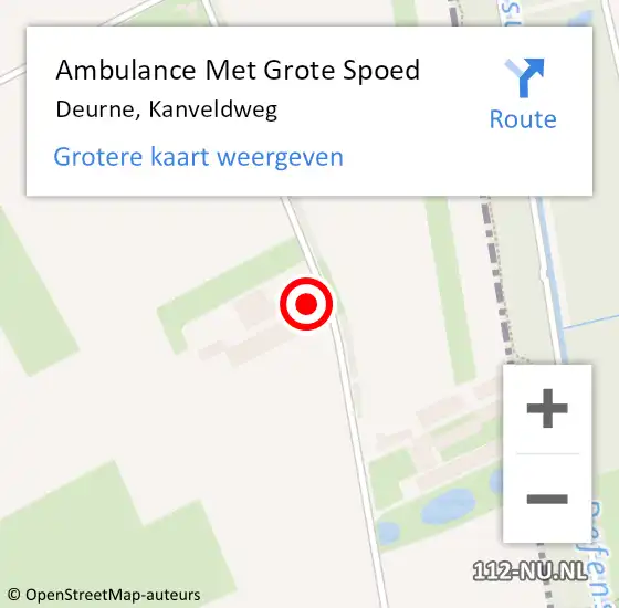 Locatie op kaart van de 112 melding: Ambulance Met Grote Spoed Naar Deurne, Kanveldweg op 8 juni 2015 15:31