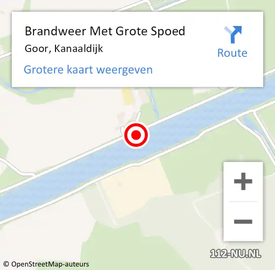 Locatie op kaart van de 112 melding: Brandweer Met Grote Spoed Naar Goor, Kanaaldijk op 8 juni 2015 16:54