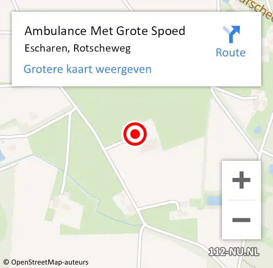 Locatie op kaart van de 112 melding: Ambulance Met Grote Spoed Naar Escharen, Rotscheweg op 8 juni 2015 16:57