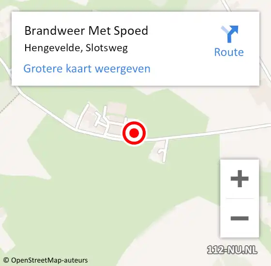 Locatie op kaart van de 112 melding: Brandweer Met Spoed Naar Hengevelde, Slotsweg op 8 juni 2015 17:52