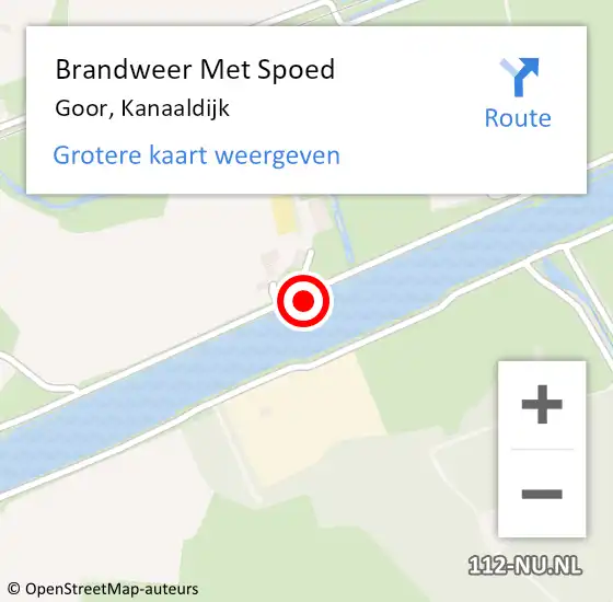 Locatie op kaart van de 112 melding: Brandweer Met Spoed Naar Goor, Kanaaldijk op 8 juni 2015 18:18