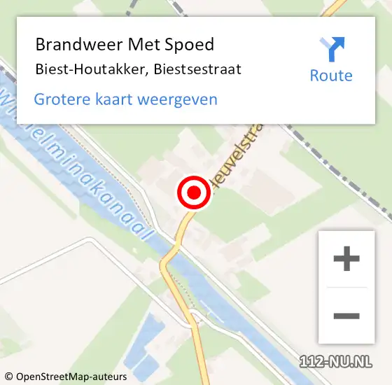 Locatie op kaart van de 112 melding: Brandweer Met Spoed Naar Biest-Houtakker, Biestsestraat op 8 juni 2015 18:32