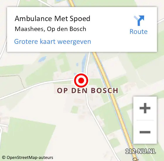 Locatie op kaart van de 112 melding: Ambulance Met Spoed Naar Maashees, Op den Bosch op 8 juni 2015 20:16