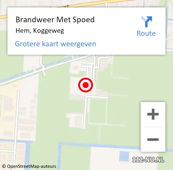 Locatie op kaart van de 112 melding: Brandweer Met Spoed Naar Hem, Koggeweg op 8 juni 2015 21:46