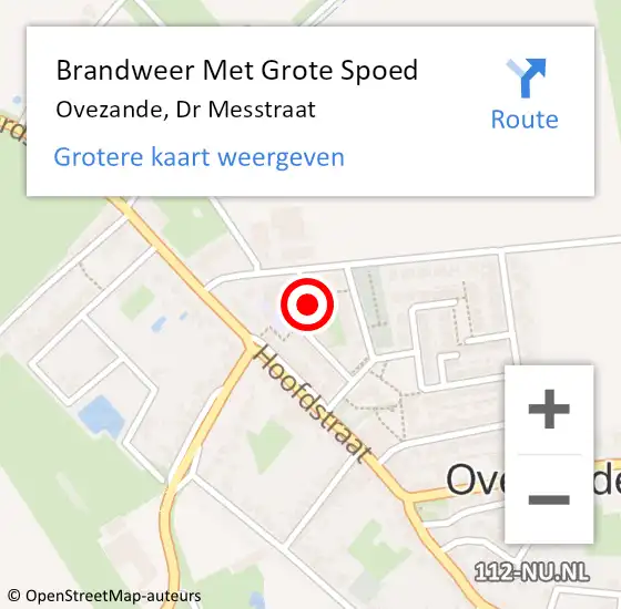 Locatie op kaart van de 112 melding: Brandweer Met Grote Spoed Naar Ovezande, Dr Messtraat op 8 juni 2015 22:30