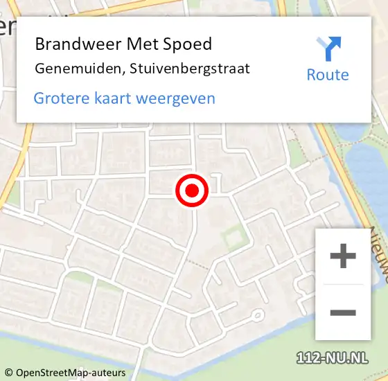 Locatie op kaart van de 112 melding: Brandweer Met Spoed Naar Genemuiden, Stuivenbergstraat op 8 juni 2015 23:00