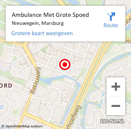 Locatie op kaart van de 112 melding: Ambulance Met Grote Spoed Naar Nieuwegein, Marsburg op 9 juni 2015 01:44