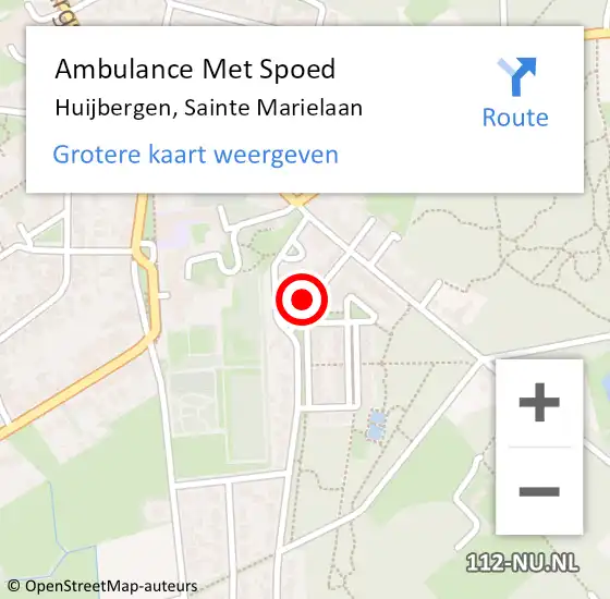 Locatie op kaart van de 112 melding: Ambulance Met Spoed Naar Huijbergen, Sainte Marielaan op 9 juni 2015 05:15