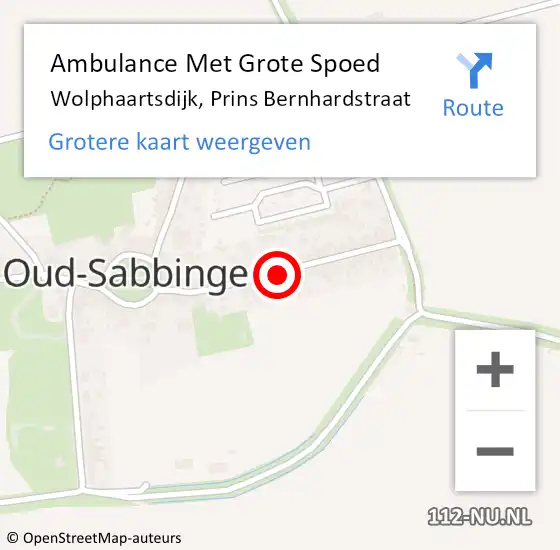 Locatie op kaart van de 112 melding: Ambulance Met Grote Spoed Naar Wolphaartsdijk, Prins Bernhardstraat op 9 juni 2015 09:36