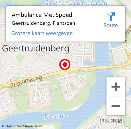 Locatie op kaart van de 112 melding: Ambulance Met Spoed Naar Geertruidenberg, Plantsoen op 9 juni 2015 09:38