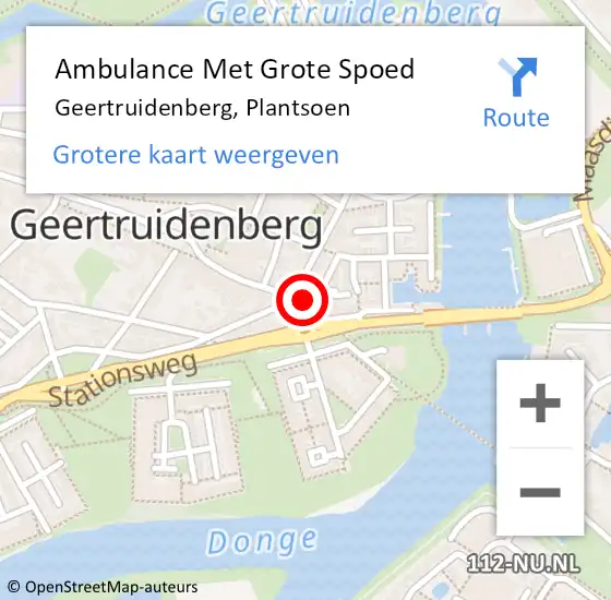 Locatie op kaart van de 112 melding: Ambulance Met Grote Spoed Naar Geertruidenberg, Plantsoen op 9 juni 2015 09:39