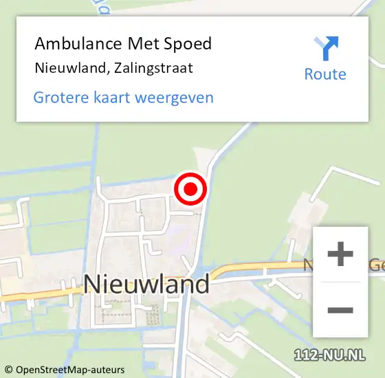 Locatie op kaart van de 112 melding: Ambulance Met Spoed Naar Nieuwland, Zalingstraat op 10 november 2013 11:31