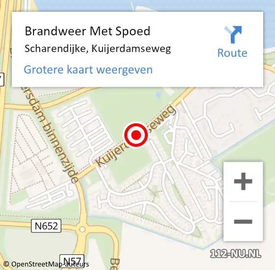 Locatie op kaart van de 112 melding: Brandweer Met Spoed Naar Scharendijke, Kuijerdamseweg op 9 juni 2015 13:11