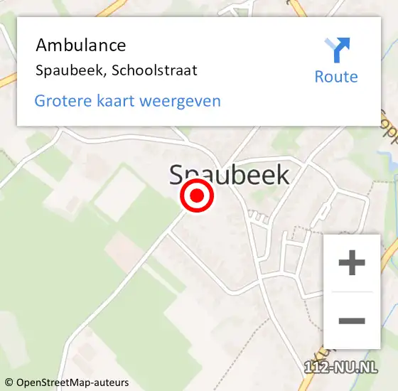 Locatie op kaart van de 112 melding: Ambulance Spaubeek, Schoolstraat op 10 november 2013 11:45