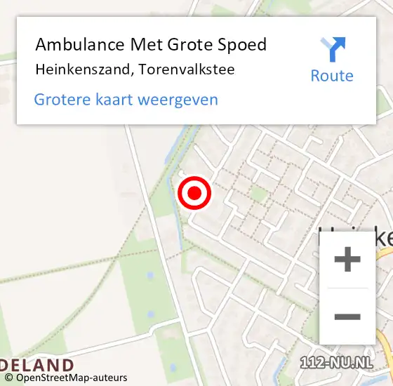 Locatie op kaart van de 112 melding: Ambulance Met Grote Spoed Naar Heinkenszand, Torenvalkstee op 9 juni 2015 13:27