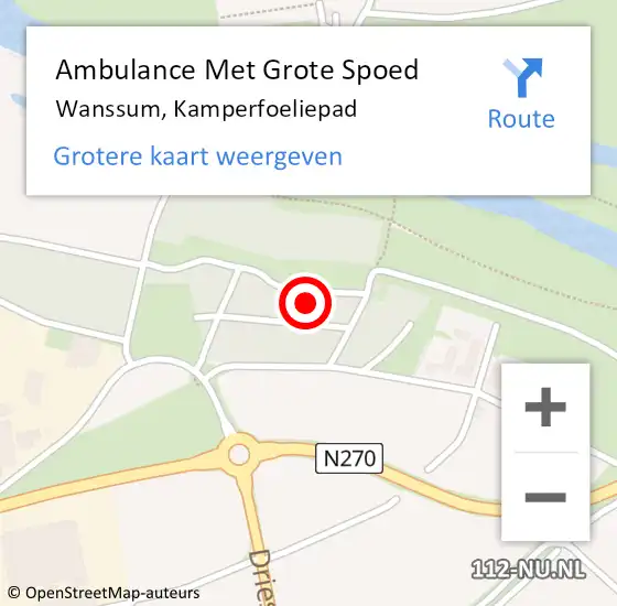 Locatie op kaart van de 112 melding: Ambulance Met Grote Spoed Naar Wanssum, Kamperfoeliepad op 9 juni 2015 14:58