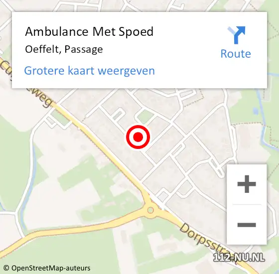 Locatie op kaart van de 112 melding: Ambulance Met Spoed Naar Oeffelt, Passage op 9 juni 2015 15:05