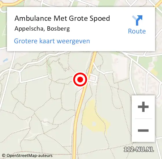 Locatie op kaart van de 112 melding: Ambulance Met Grote Spoed Naar Appelscha, Bosberg op 9 juni 2015 15:46