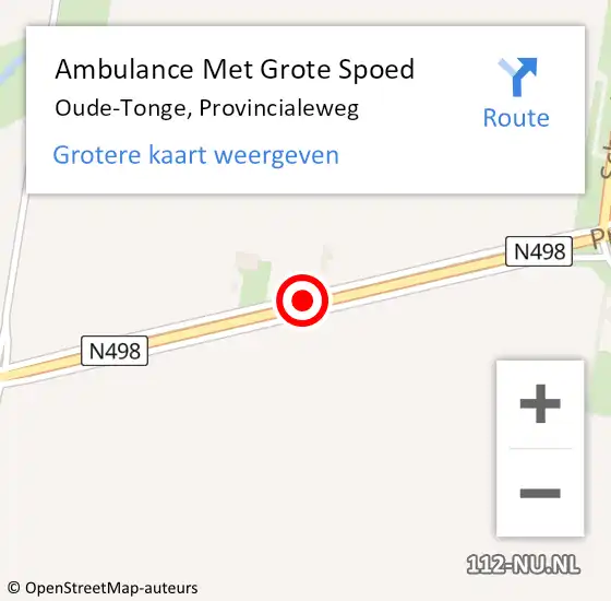 Locatie op kaart van de 112 melding: Ambulance Met Grote Spoed Naar Oude-Tonge, Provincialeweg op 9 juni 2015 16:36