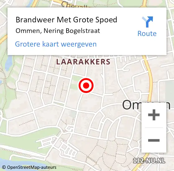 Locatie op kaart van de 112 melding: Brandweer Met Grote Spoed Naar Ommen, Nering Bogelstraat op 9 juni 2015 18:24