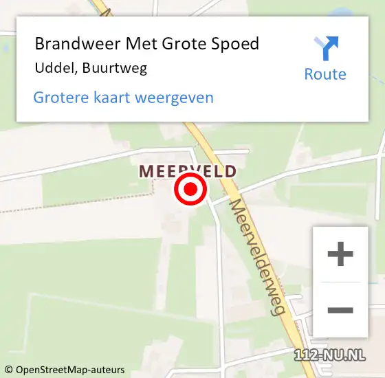 Locatie op kaart van de 112 melding: Brandweer Met Grote Spoed Naar Uddel, Buurtweg op 9 juni 2015 19:01