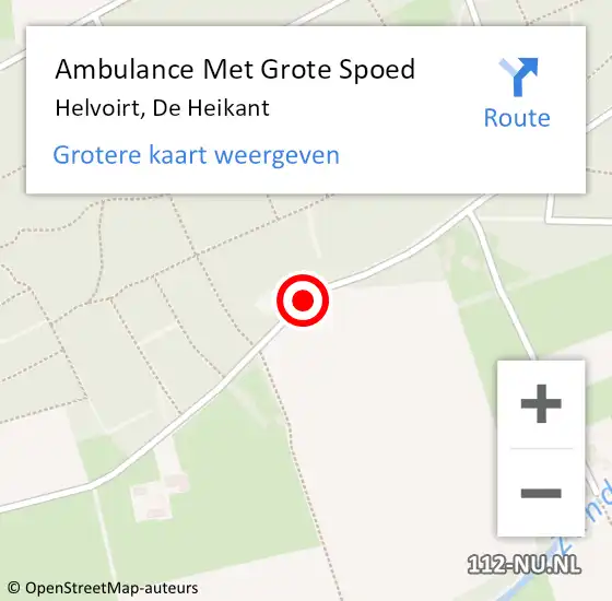 Locatie op kaart van de 112 melding: Ambulance Met Grote Spoed Naar Helvoirt, De Heikant op 9 juni 2015 19:50