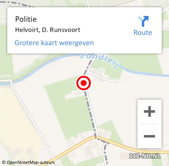 Locatie op kaart van de 112 melding: Politie Helvoirt, D. Runsvoort op 9 juni 2015 20:05