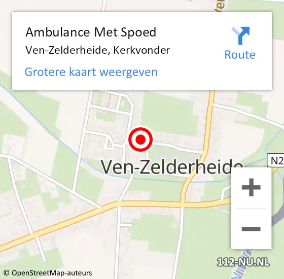 Locatie op kaart van de 112 melding: Ambulance Met Spoed Naar Ven-Zelderheide, Kerkvonder op 9 juni 2015 21:16