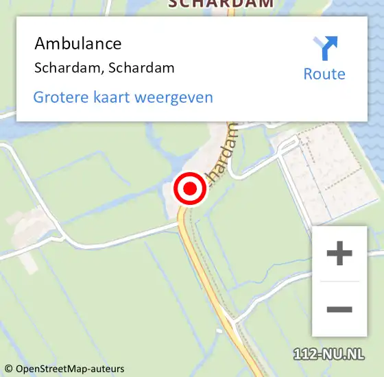 Locatie op kaart van de 112 melding: Ambulance Schardam, Schardam op 10 november 2013 12:43