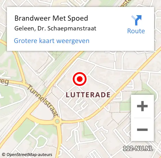 Locatie op kaart van de 112 melding: Brandweer Met Spoed Naar Geleen, Dr. Schaepmanstraat op 9 juni 2015 22:49