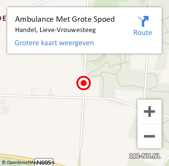 Locatie op kaart van de 112 melding: Ambulance Met Grote Spoed Naar Handel, Lieve-Vrouwesteeg op 9 juni 2015 23:39