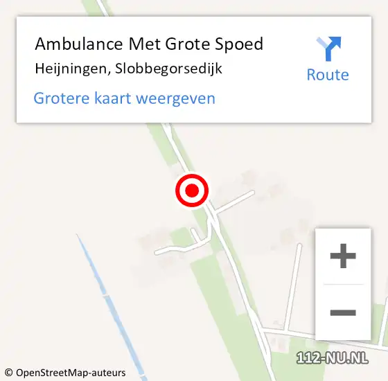 Locatie op kaart van de 112 melding: Ambulance Met Grote Spoed Naar Heijningen, Slobbegorsedijk op 10 juni 2015 01:30