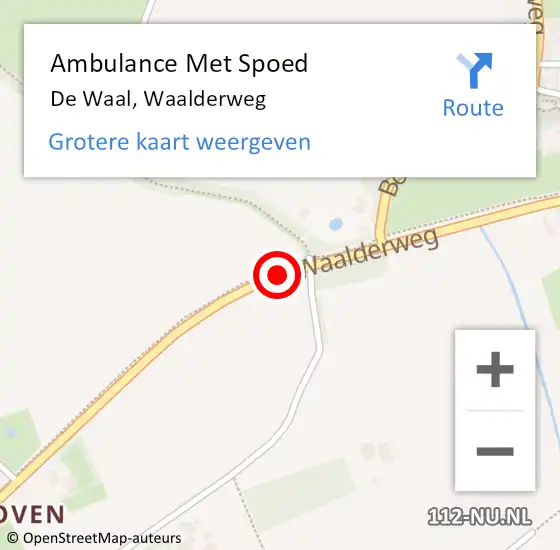 Locatie op kaart van de 112 melding: Ambulance Met Spoed Naar De Waal, Waalderweg op 10 juni 2015 08:45