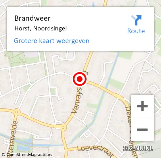 Locatie op kaart van de 112 melding: Brandweer Horst, Noordsingel op 10 juni 2015 08:50