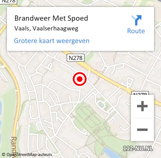 Locatie op kaart van de 112 melding: Brandweer Met Spoed Naar Vaals, Vaalserhaagweg op 10 juni 2015 12:49